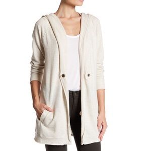 Caslon - Raw Edge Hooded Knit Jacket